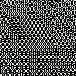 Schumacher Studio Bon Outdoor Geometric Fabric- Queen B black & white